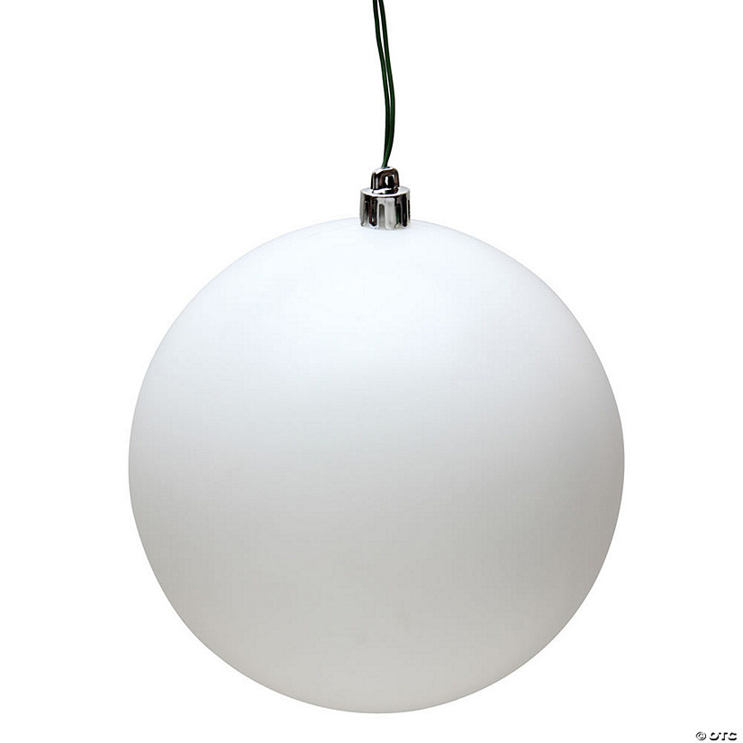 Vickerman 4.75" White Matte Ball Ornament, 4 per Bag Image