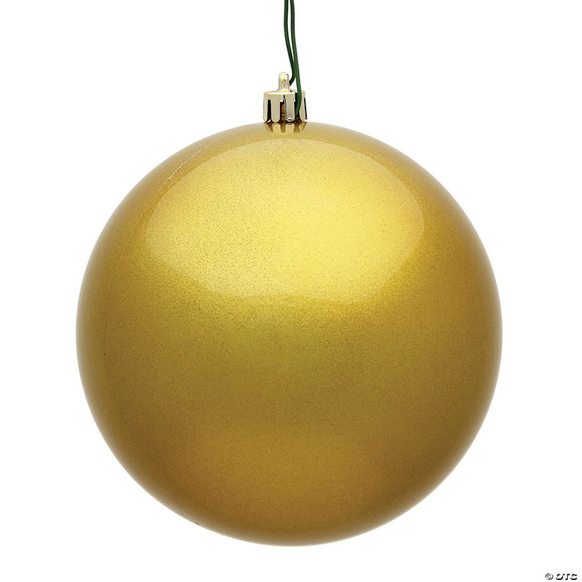 Vickerman 4" Gold Candy Ball Ornament, 6 per Bag Image