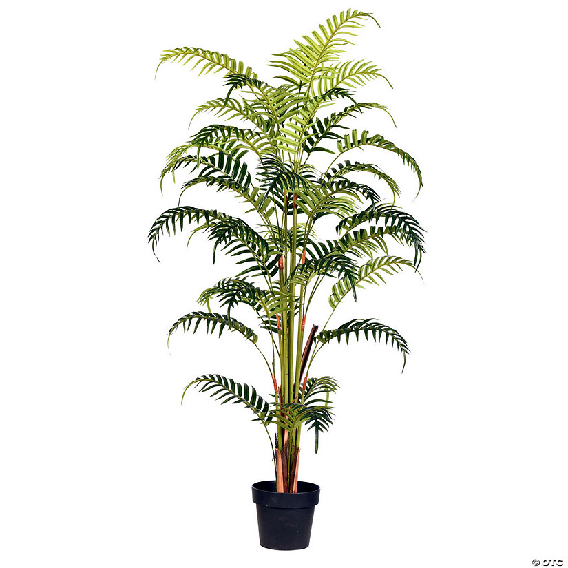 Vickerman 59" Artificial Potted Fern Palm Real Touch Leaves Image