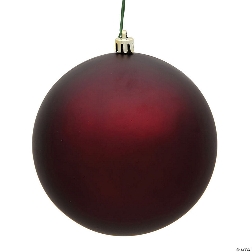 Vickerman 6" Burgundy Matte Ball Ornament, 4 per Bag Image