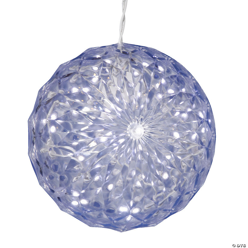 Vickerman 6" Crystal Ball Christmas Ornament with 30 Cool White LED Lights Image