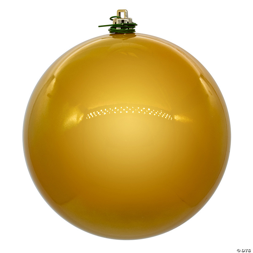 Vickerman 6" Gold Pearl UV Drilled Ball Ornament, 4 per bag. Image