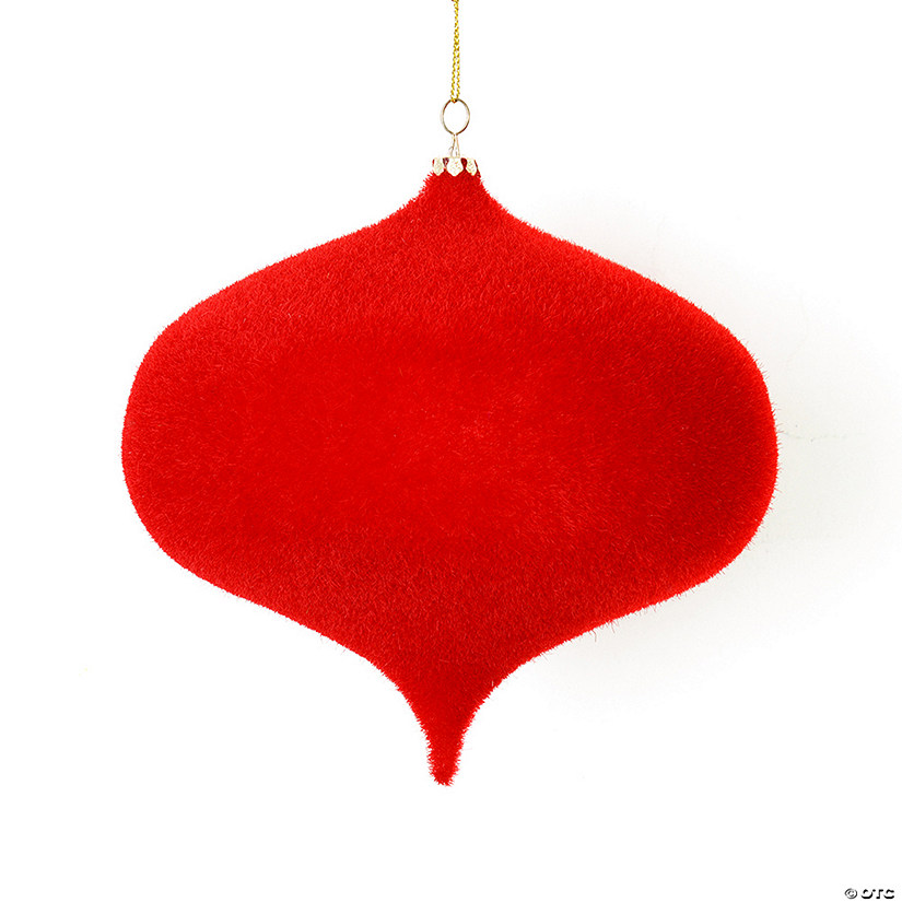 Vickerman 6" Red Flocked Onion Christmas Ornament, 4 per Bag Image