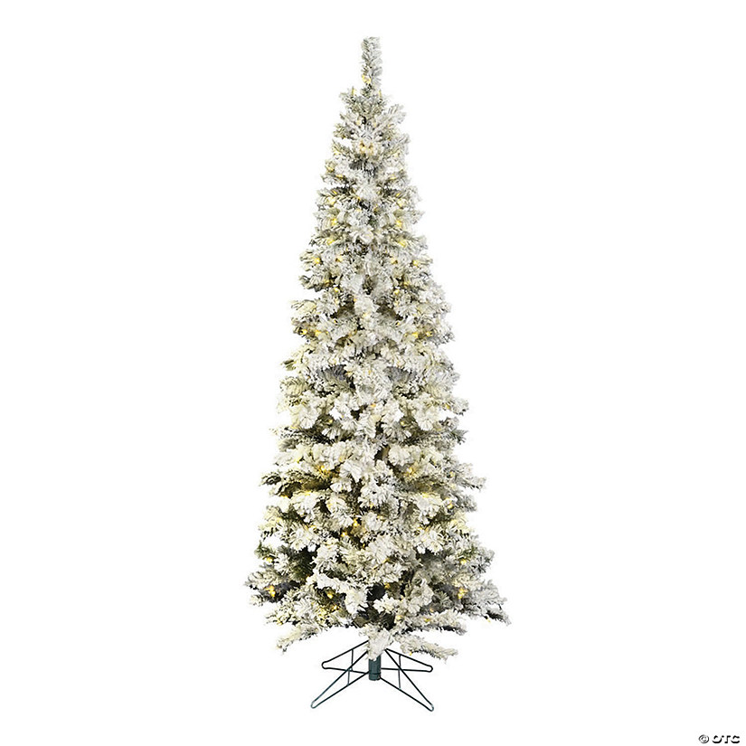 Vickerman 7.5' Flocked Pacific Christmas Tree with Warm White LED Lights Image