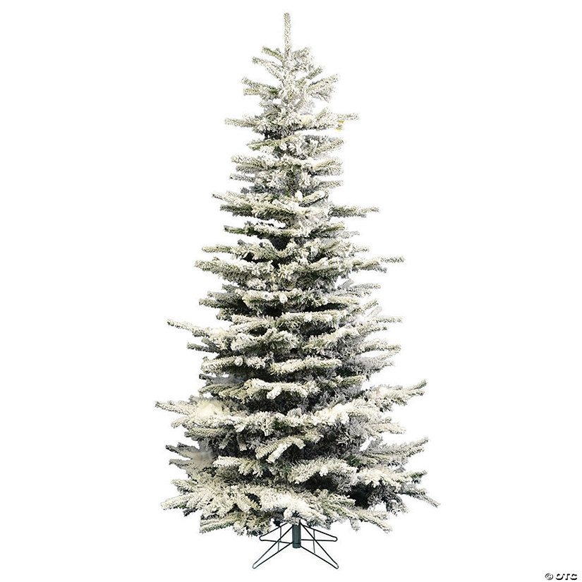 Vickerman 7.5' Flocked Sierra Fir Slim Christmas Tree - Unlit Image