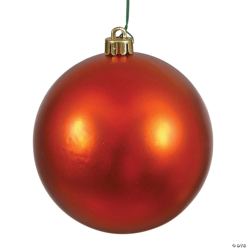 Vickerman 8" Burnished Orange Matte Ball Ornament Image