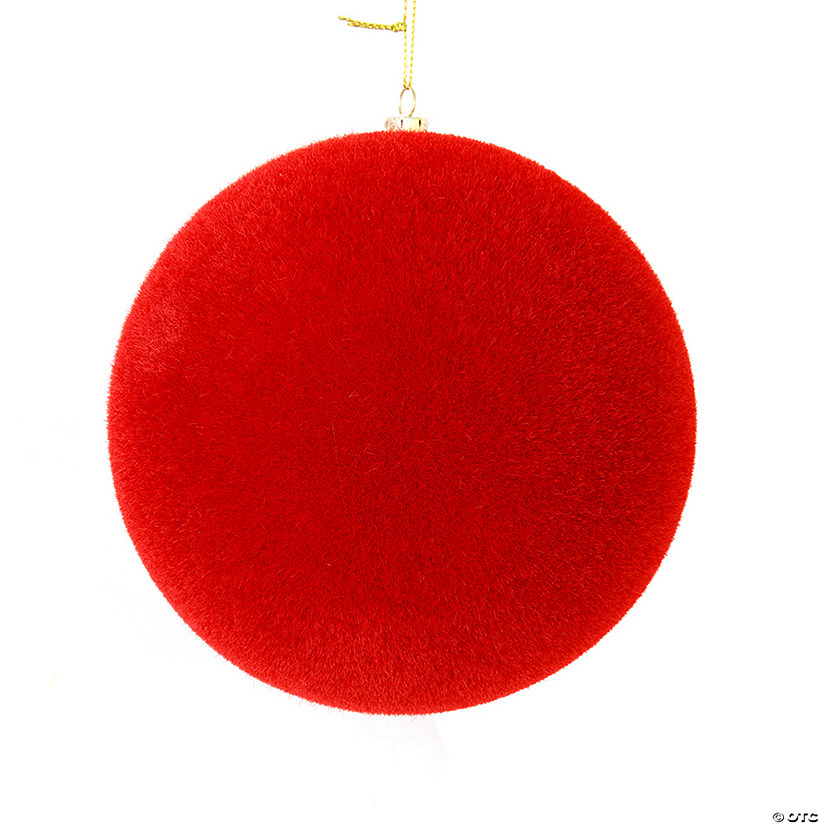 Vickerman 8" Red Flocked Ball Ornament Image