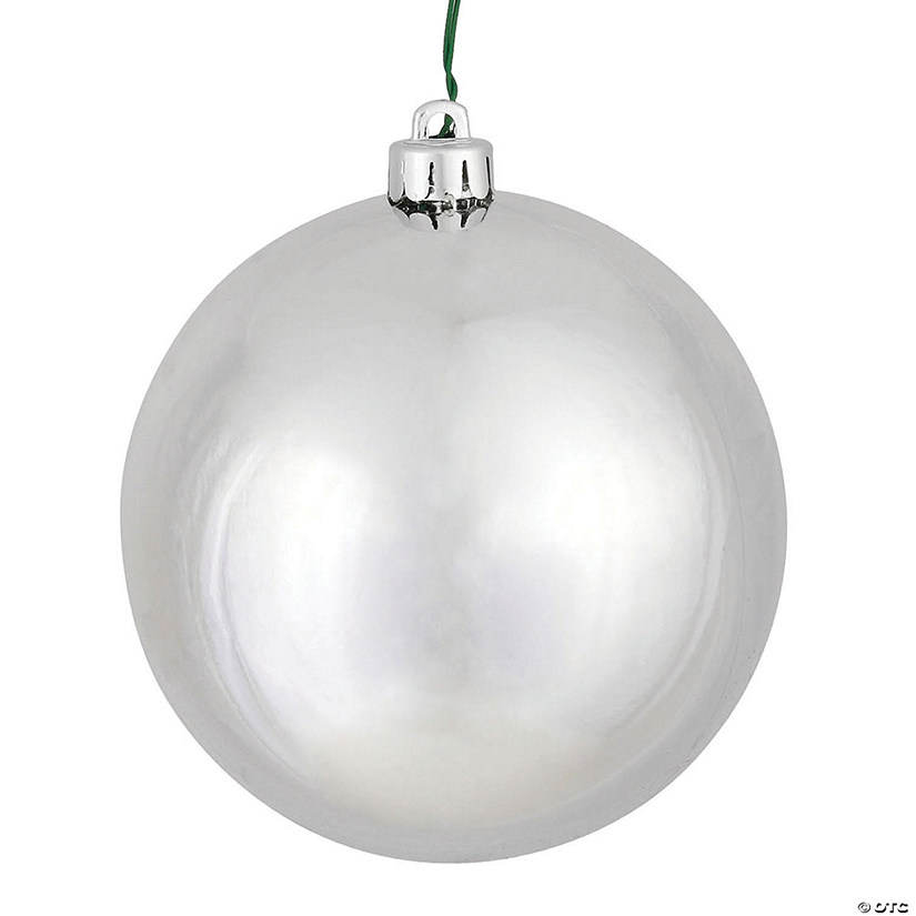 Vickerman Shatterproof 12" Giant Silver Shiny Ball Christmas Ornament Image