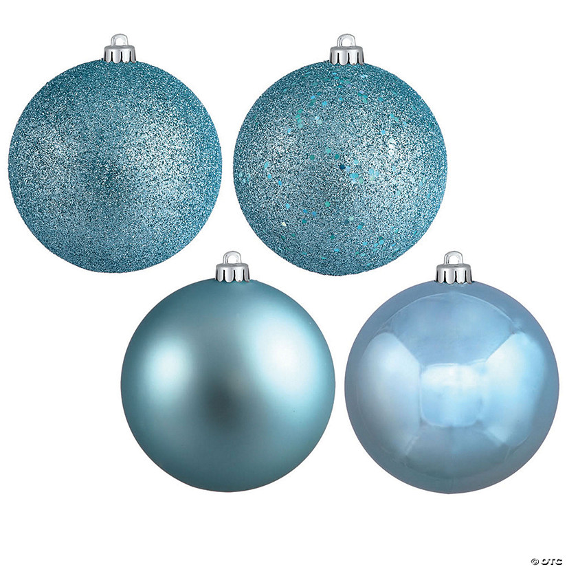 Vickerman Shatterproof 2.4" Baby Blue 4-Finish Ball Christmas Ornament, 24 per Box Image
