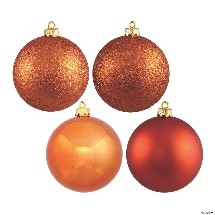 Vickerman Shatterproof 2.4" Burnished Orange 4-Finish Ball Christmas Ornament, 24 per Box Image