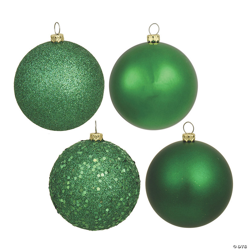 Vickerman Shatterproof 2.75" Green 4-Finish Ball Christmas Ornament, 20 per Box Image