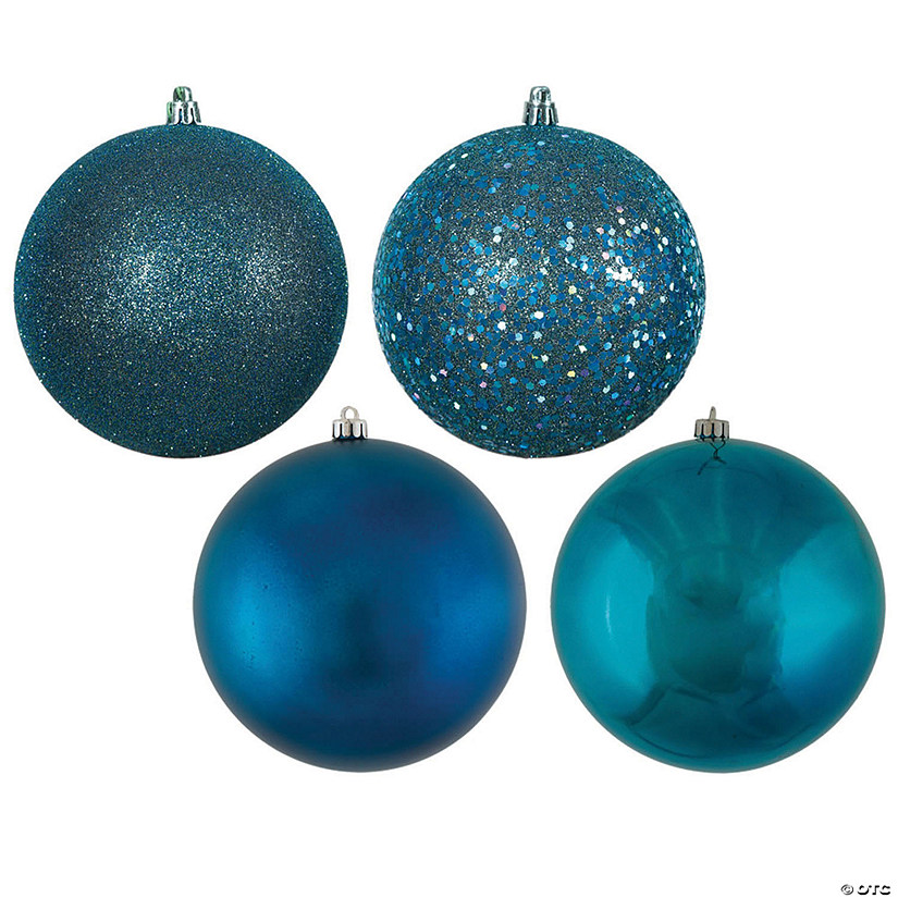 Vickerman Shatterproof 2.75" Sea Blue 4-Finish Ball Christmas Ornament, 20 per Box Image