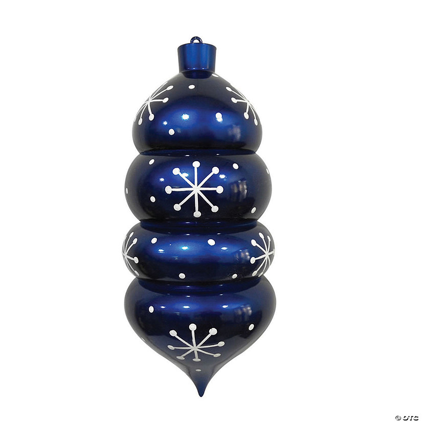 Vickerman Shatterproof 21.5" Giant Blue Droplet Shaped with Snowflakes Christmas Ornament Image