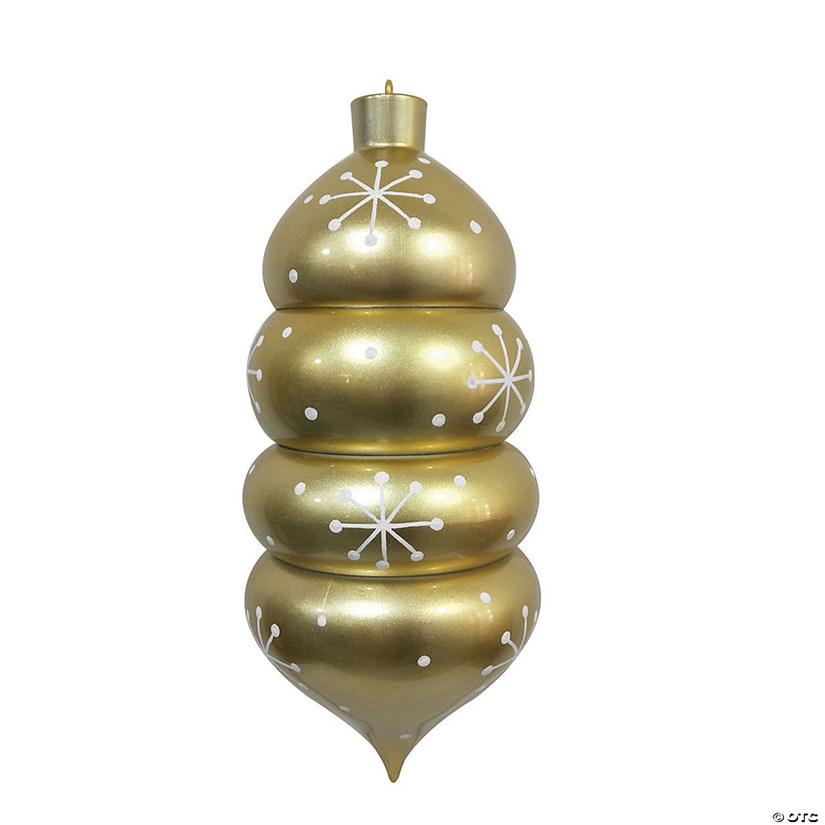 Vickerman Shatterproof 21.5" Giant Champagne Droplet Shaped with Snowflakes Christmas Ornament Image