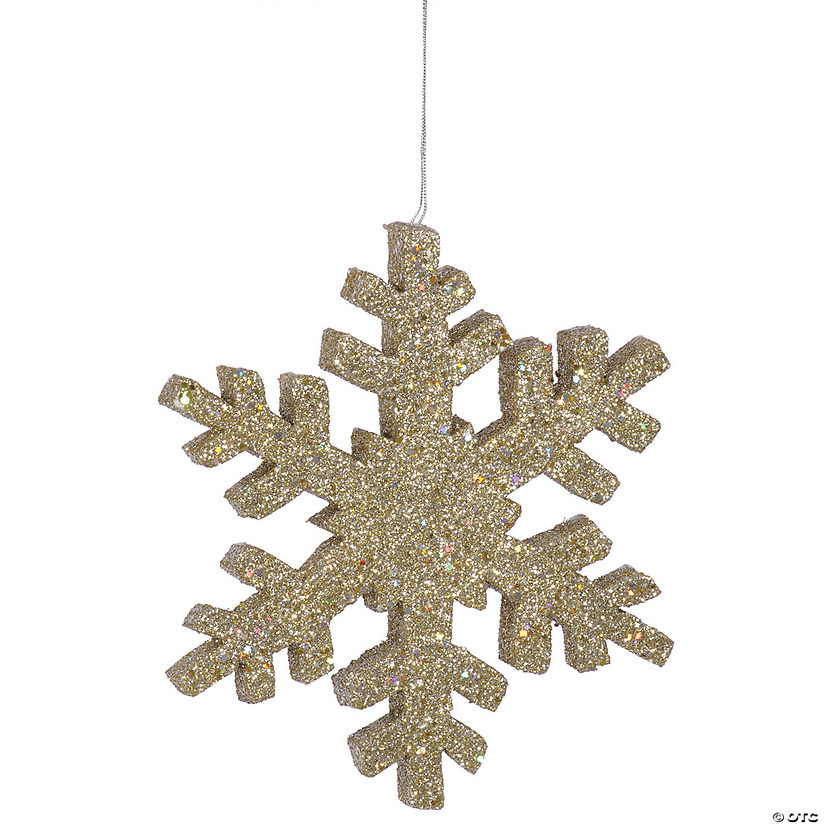 Vickerman Shatterproof 30" Giant Champagne Glitter Snowflake Christmas Ornament Image