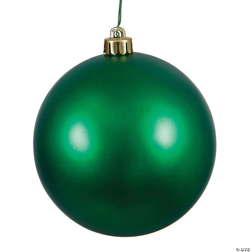 Vickerman Shatterproof 6" Emerald Matte Ball Christmas Ornament, 4 per Bag Image