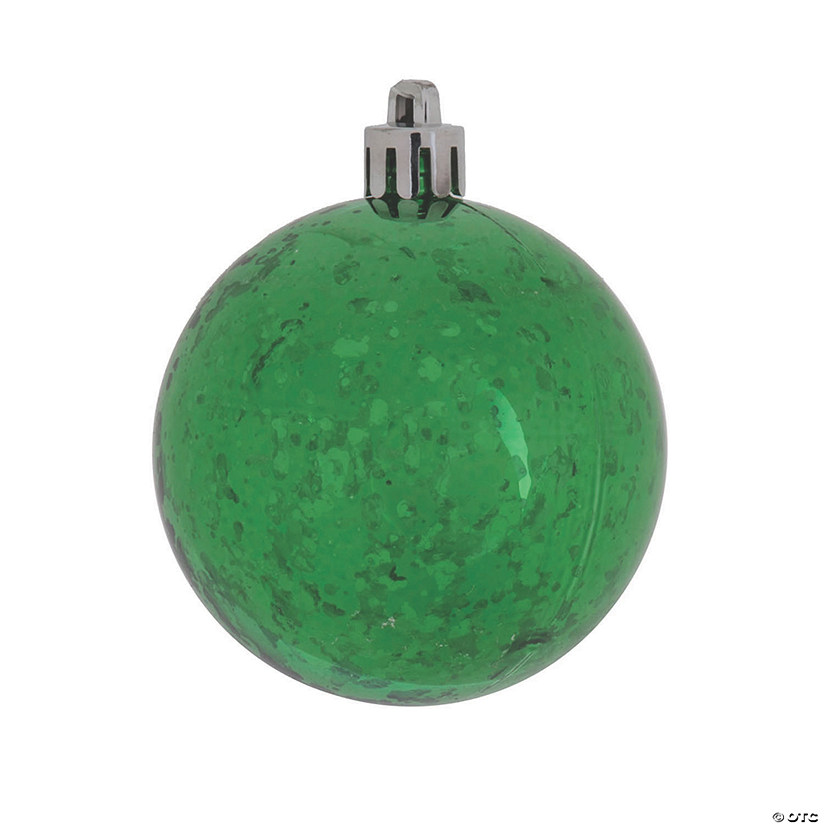 Vickerman Shatterproof 6" Green Shiny Mercury Ball Christmas Ornament, 4 per Bag Image