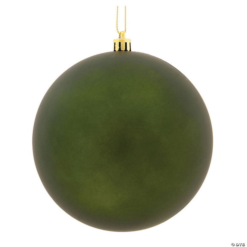 Vickerman Shatterproof 6" Moss Green Matte Ball Christmas Ornament, 4 per Bag Image