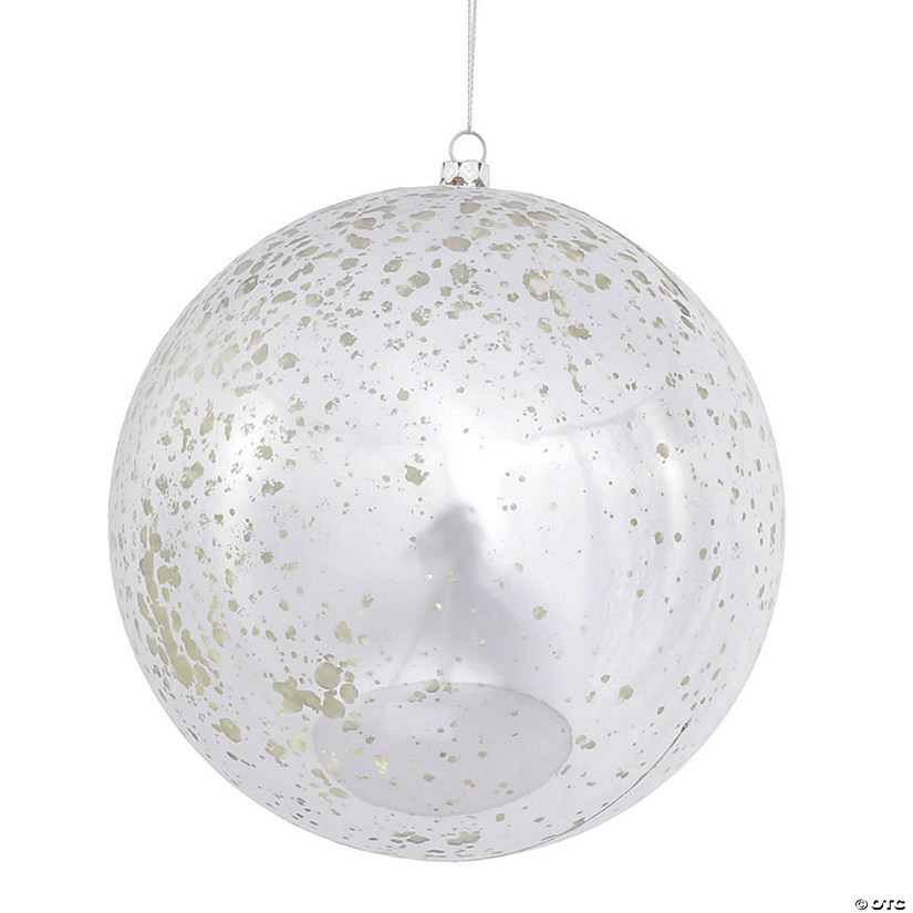 Vickerman Shatterproof 6" Silver Shiny Mercury Ball Christmas Ornament, 4 per Bag Image