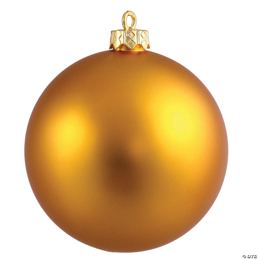 Vickerman Shatterproof 8" Antique Gold Matte Ball Christmas Ornament Image