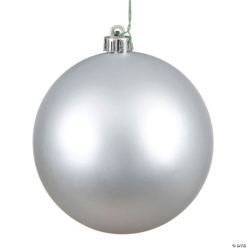 Vickerman Shatterproof 8" Silver Matte Ball Christmas Ornament Image
