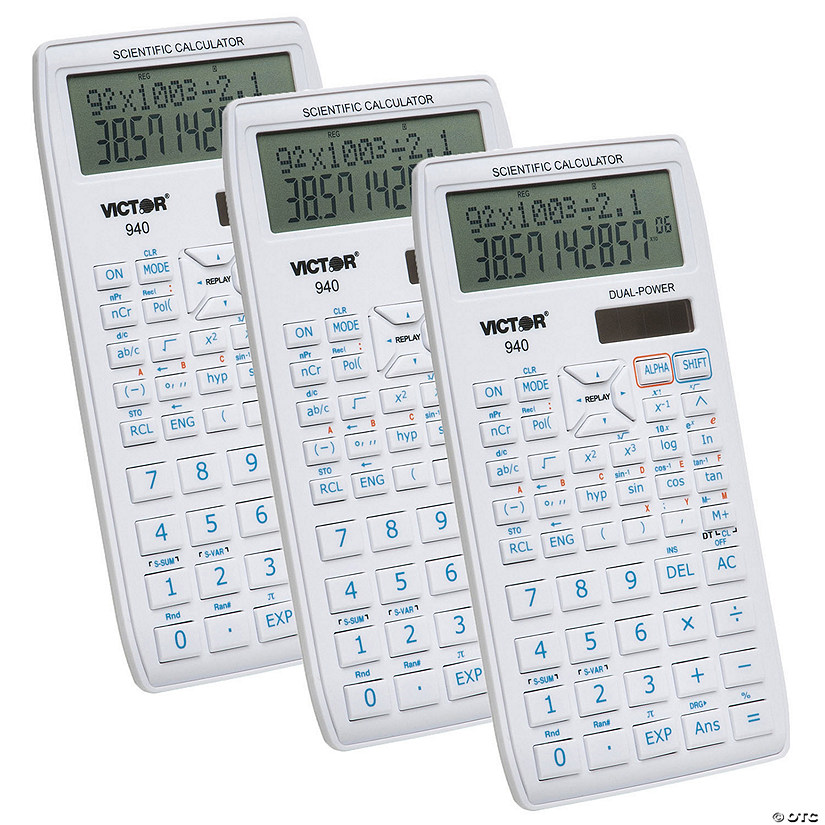 Victor Scientific Calculator with 2 Line Display, Pack of 3 Image
