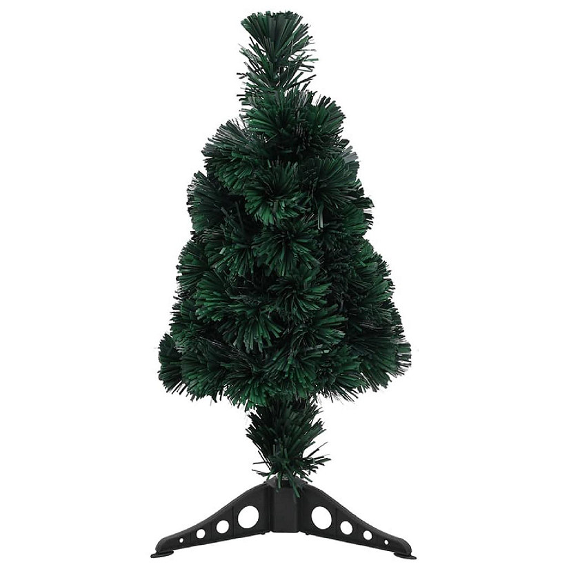 vidaXL 2' Black/Green Fiber optic/Plastic Artificial Slim Christmas Tree with Stand Image