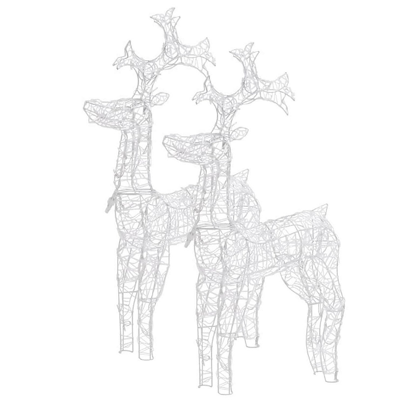 vidaXL 2 pcs Acrylic Reindeer Christmas Decorations with Multicolor LED Lights Image