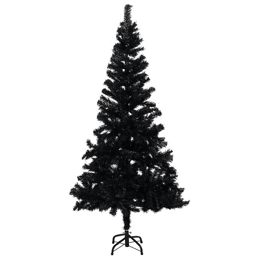 vidaXL 5' Black Artificial Christmas Tree with Stand Image