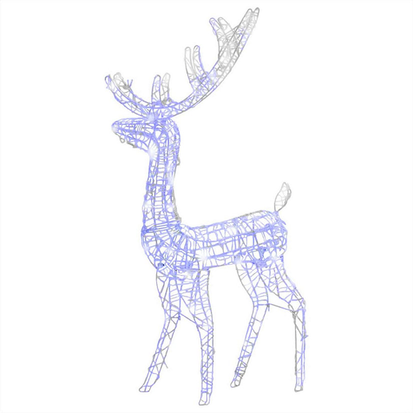 vidaXL Acrylic Reindeer Christmas Decoration 140 LEDs 4 ft Blue Image