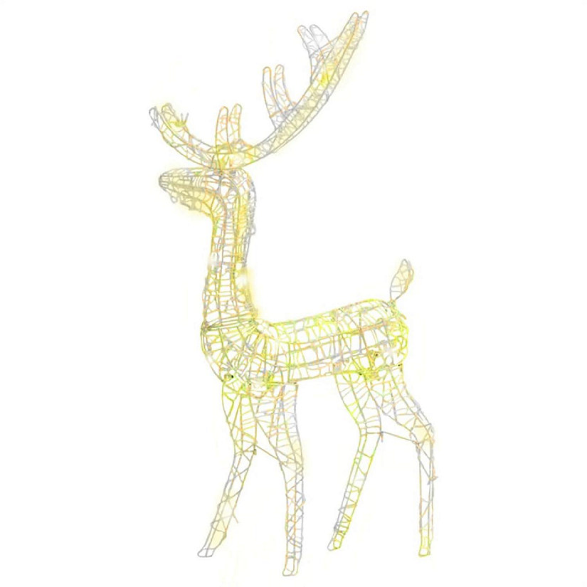 vidaXL Acrylic Reindeer Christmas Decoration 140 LEDs 4 ft Warm White Image