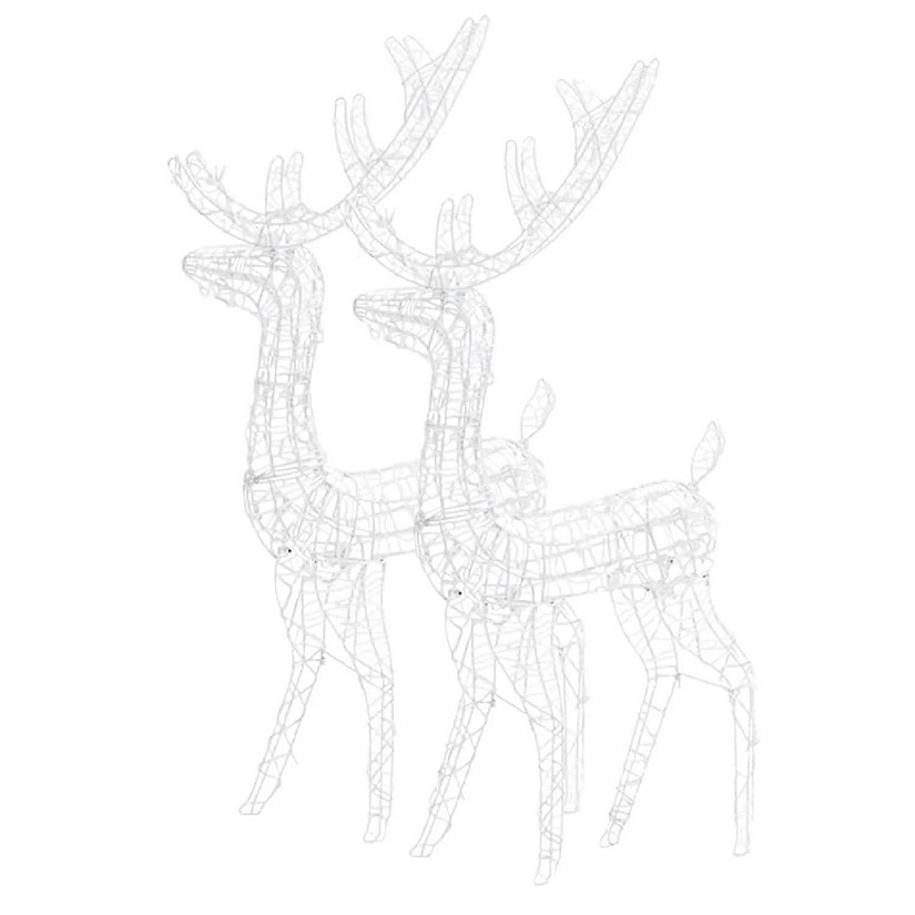 vidaXL Acrylic Reindeer Christmas Decorations 2 pcs 47.2" Cold White Image