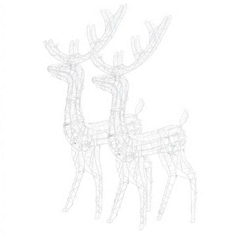 vidaXL Acrylic Reindeer Christmas Decorations 2 pcs 47.2" Warm White Image