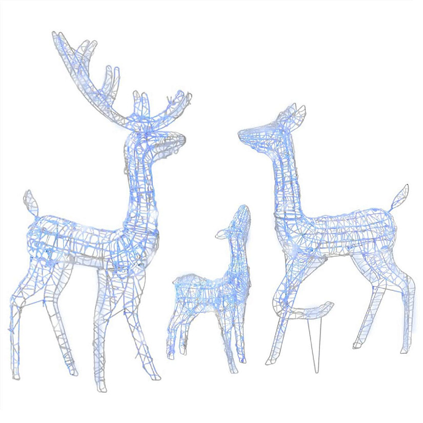 vidaXL Acrylic Reindeer Family Christmas Decoration 300 LED Blue Image
