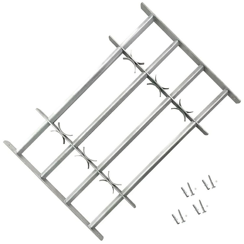 vidaXL Adjustable Security Grille for Windows with 4 Crossbars 19.7"-25.6" Image