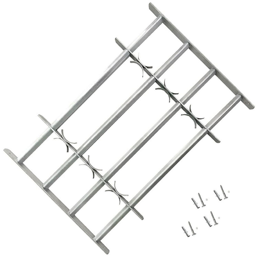 vidaXL Adjustable Security Grille for Windows with 4 Crossbars 39.4"-59.1" Image
