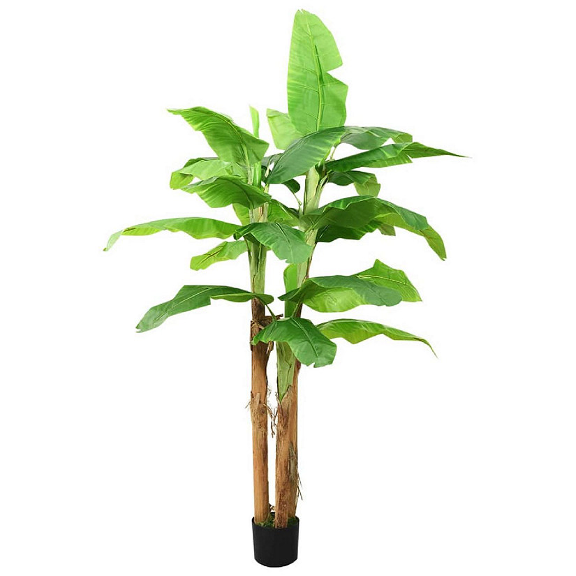 vidaXL Artificial Banana Tree with Pot 118.1" Green Image
