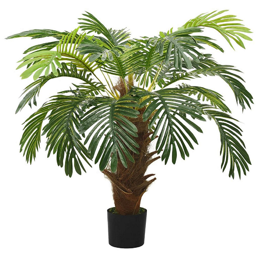 vidaXL Artificial Cycas Palm with Pot 35.4" Green Image