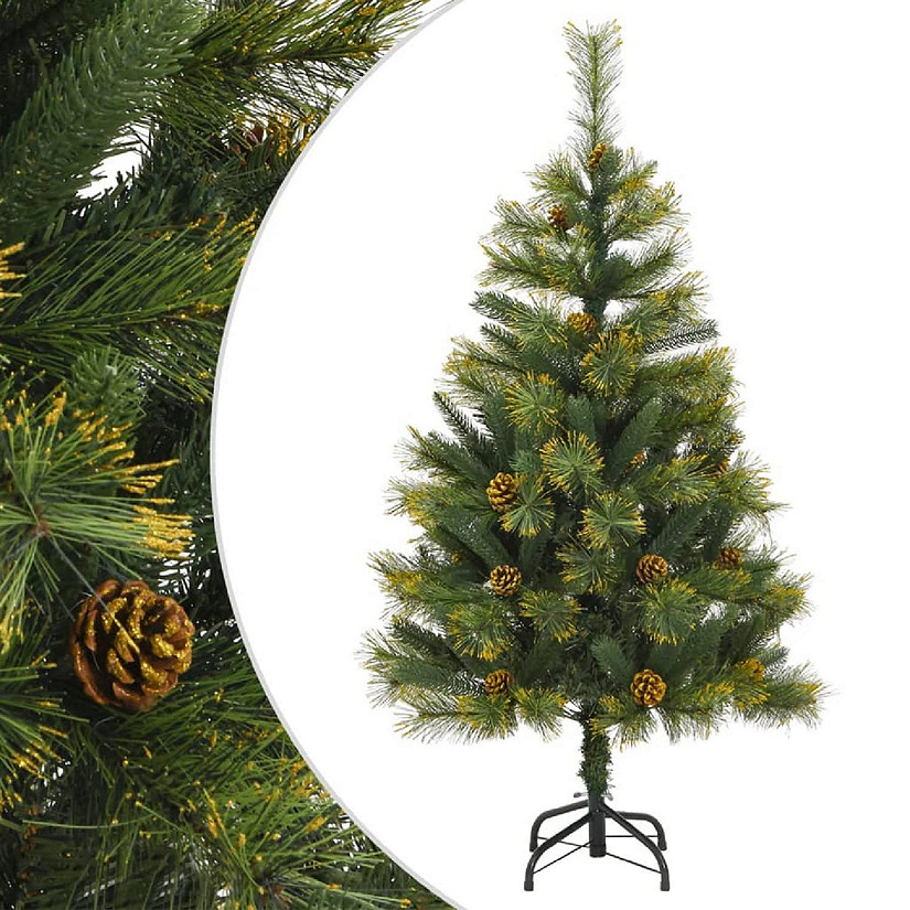 vidaXL Artificial Hinged Christmas Tree with Cones 59.1" Image