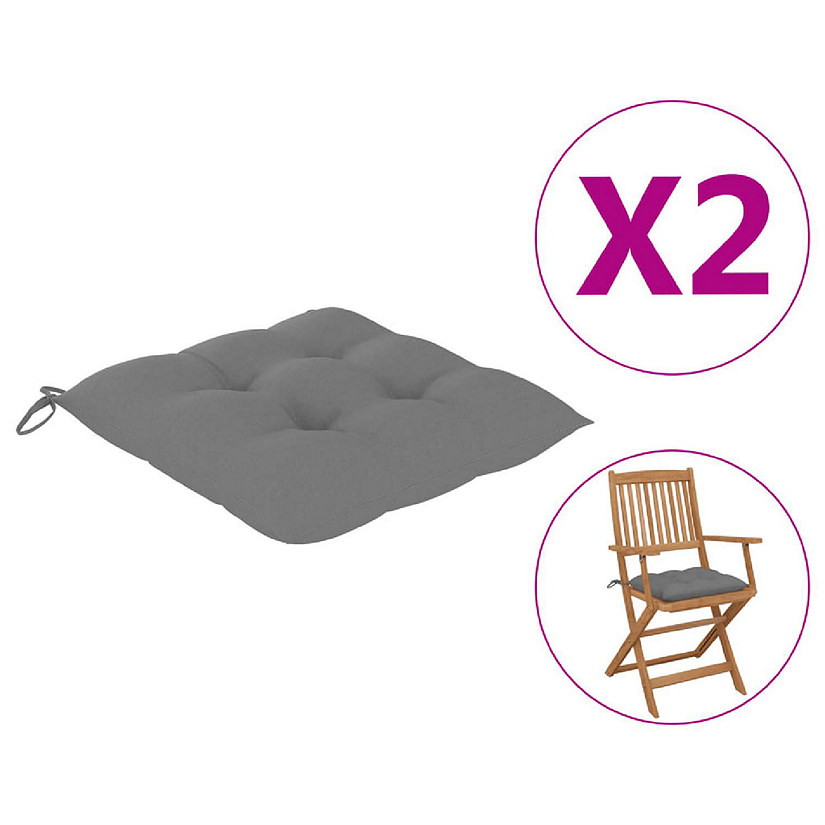 vidaXL Chair Cushions 2 pcs Gray 15.7"x15.7"x2.8" Oxford Fabric Image