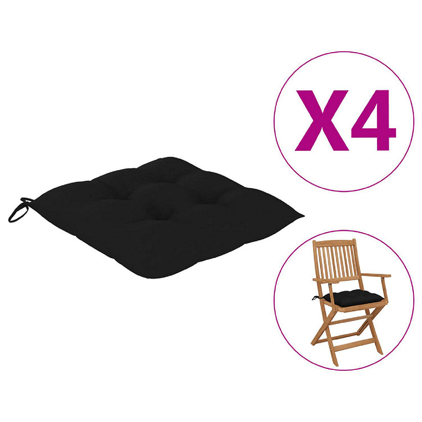 vidaXL Chair Cushions 4 pcs Black 15.7"x15.7"x2.8" Oxford Fabric Image