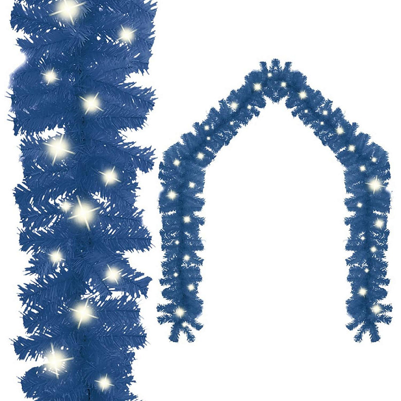 vidaXL Christmas Garland with LED Lights 16 ft Blue Image