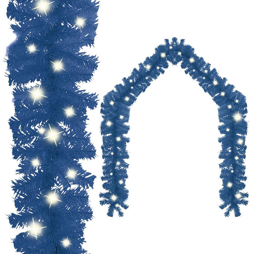 vidaXL Christmas Garland with LED Lights 33 ft Blue Image