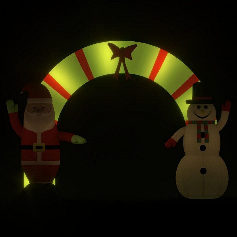 vidaXL Christmas Inflatable Santa & Snowman Arch Gate LED 106.3" Image