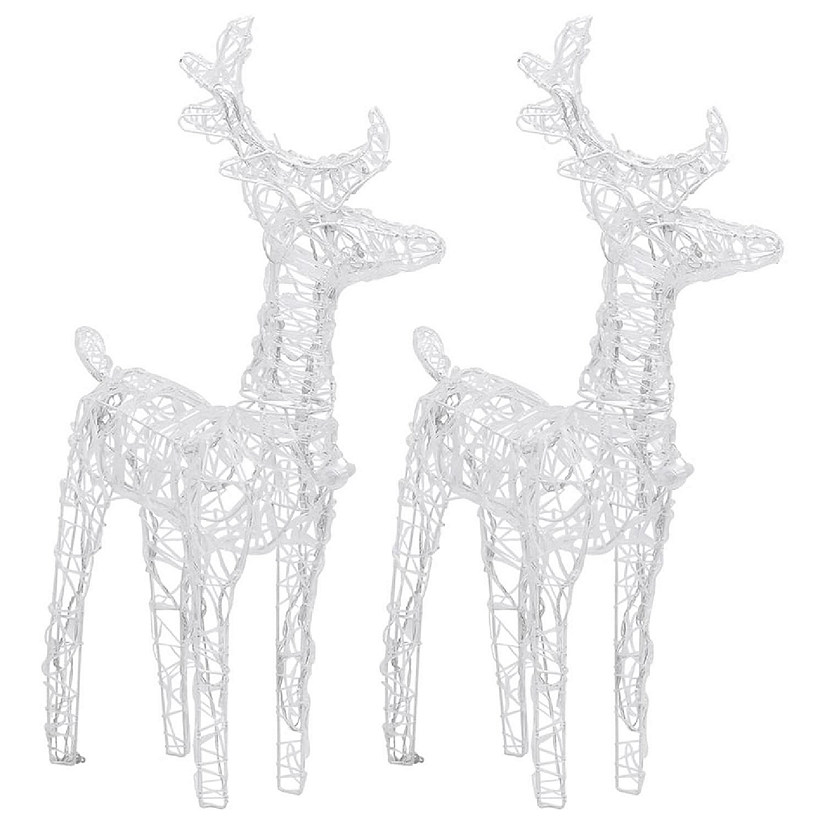 vidaXL Christmas Reindeers 2 pcs Cold White 80 LEDs Acrylic Image