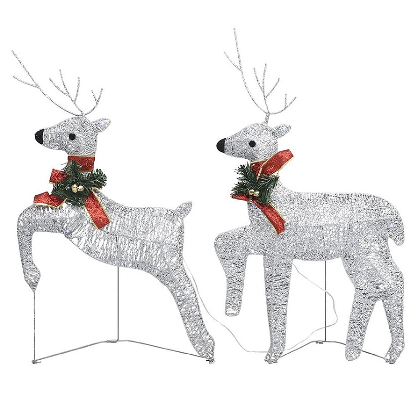 vidaXL Christmas Reindeers 2 pcs Silver 40 LEDs Image