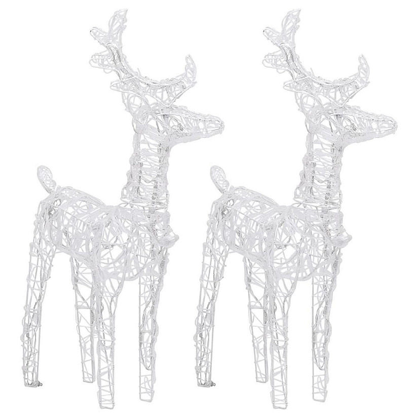 vidaXL Christmas Reindeers 2 pcs Warm White 80 LEDs Acrylic Image