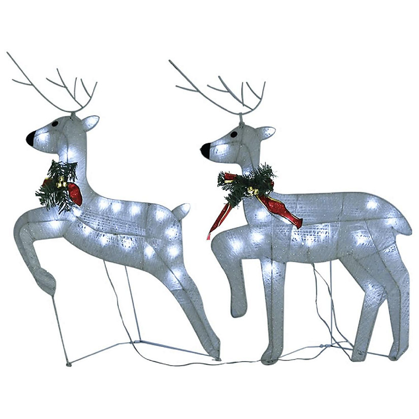 vidaXL Christmas Reindeers 2 pcs White 40 LEDs Image