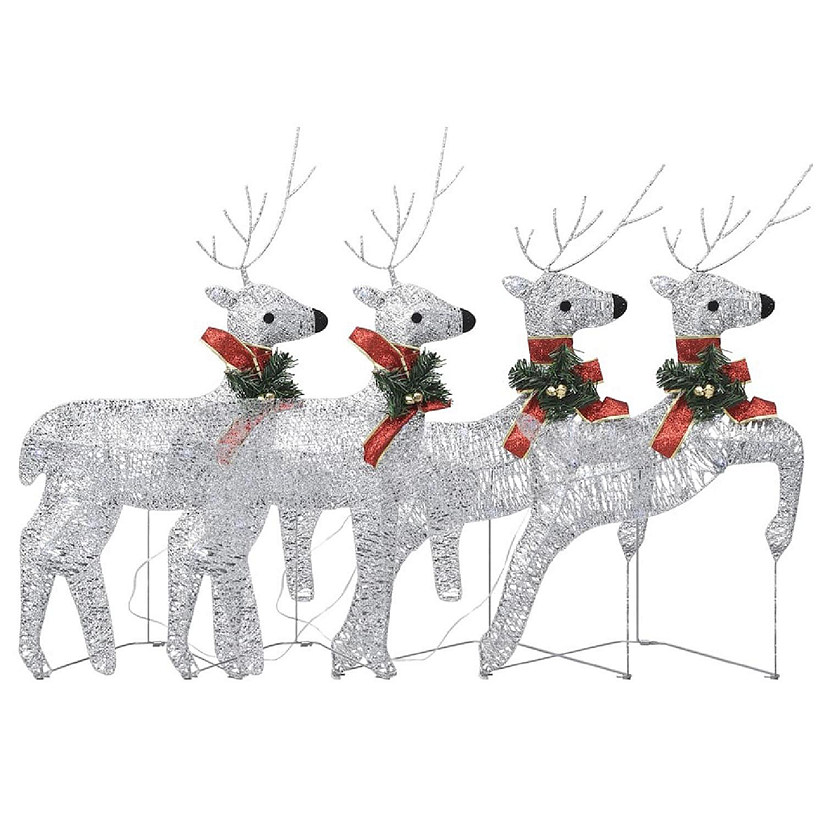 vidaXL Christmas Reindeers 4 pcs Silver 80 LEDs Image