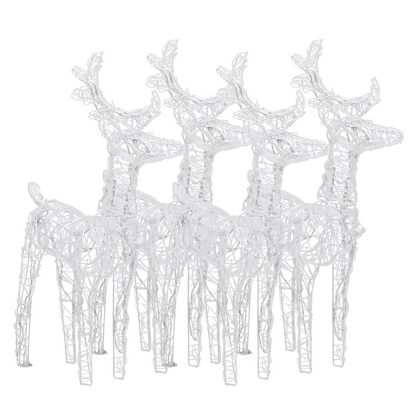 vidaXL Christmas Reindeers 4 pcs Warm White 160 LEDs Acrylic Image